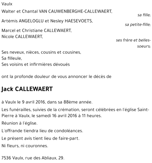 Jack CALLEWAERT