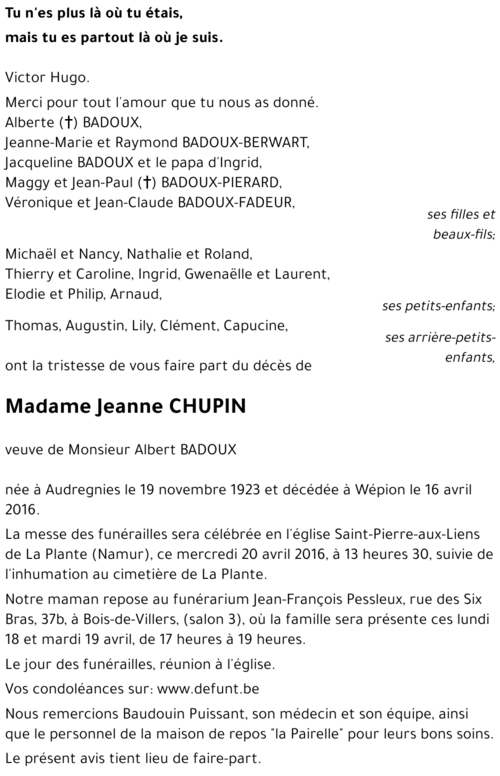 Jeanne CHUPIN