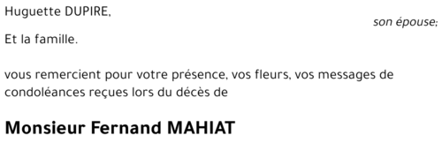 Fernand MAHIAT