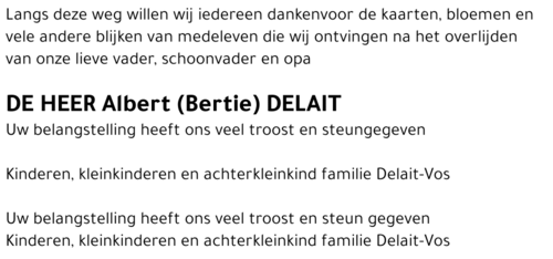 Albert (Bertie) Delait