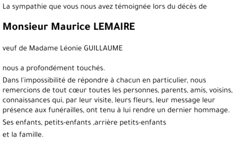 Maurice LEMAIRE