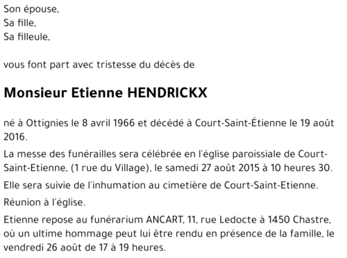 Etienne HENDRICKX