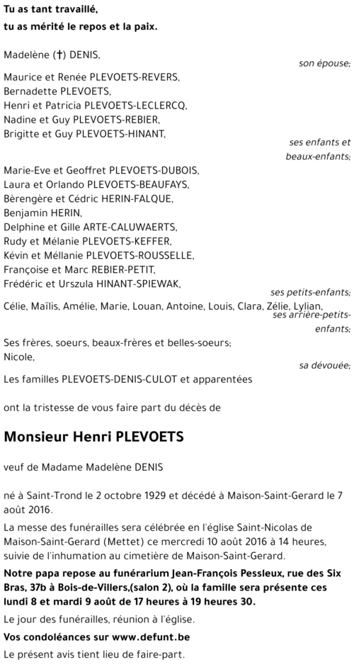 Henri PLEVOETS