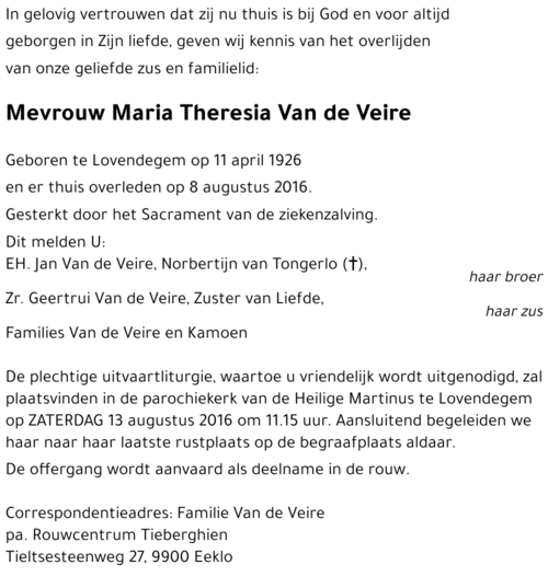 Maria Theresia Van de Veire