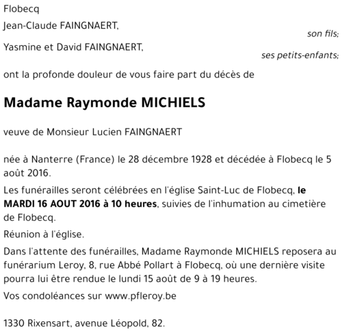 Raymonde MICHIELS