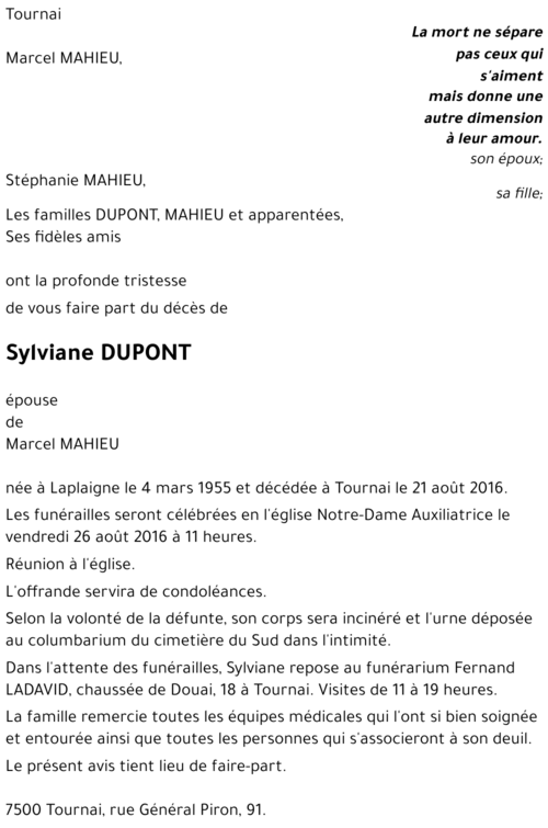 Sylviane DUPONT