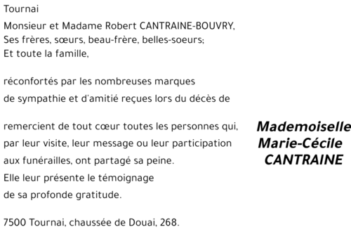 Marie-Cécile CANTRAINE