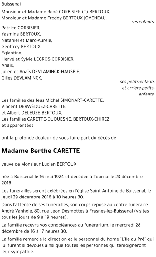 Berthe CARETTE
