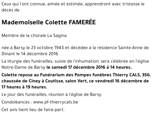 Colette FAMERÉE