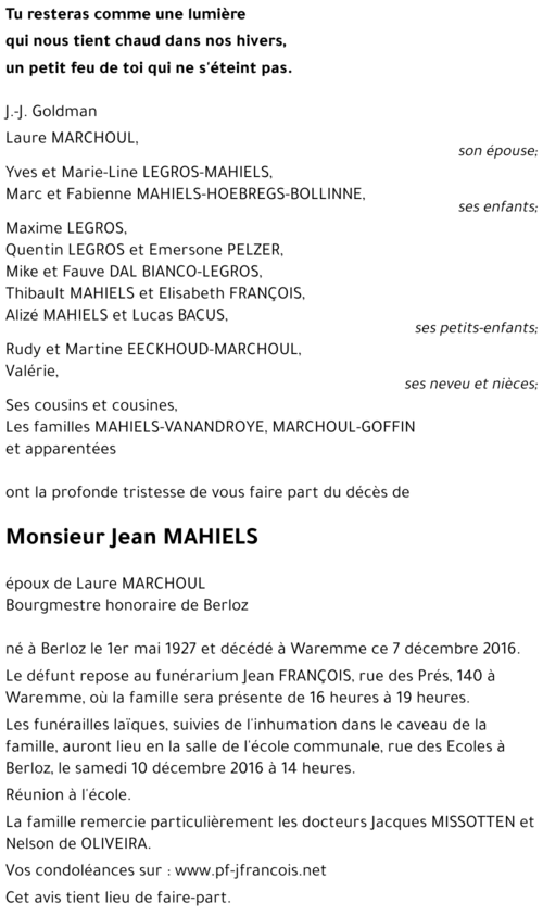 Jean MAHIELS