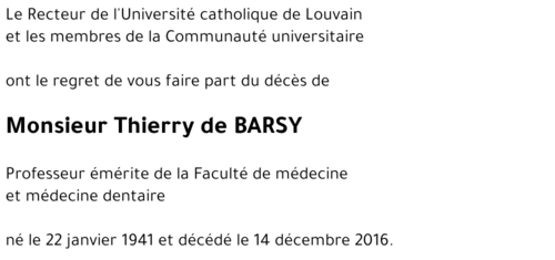Thierry de BARSY