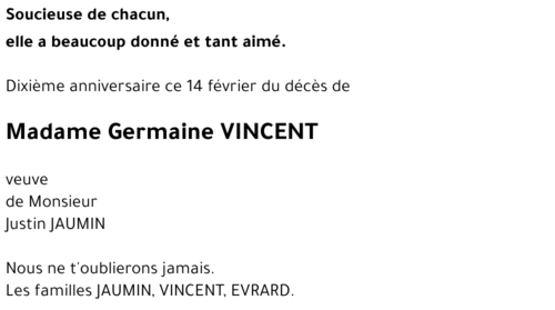 Germaine VINCENT