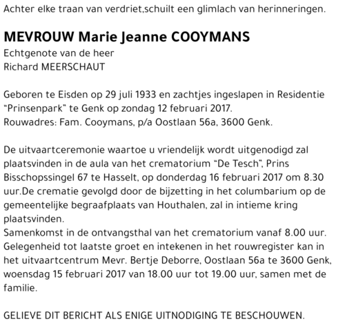 Marie Jeanne COOYMANS