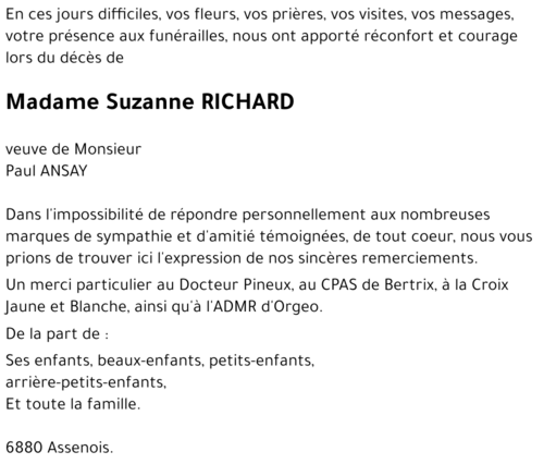 Suzanne RICHARD