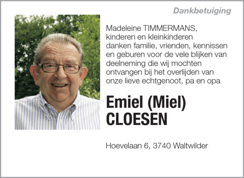 Emiel (Miel) CLOESEN