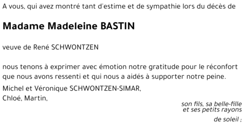 Madeleine BASTIN