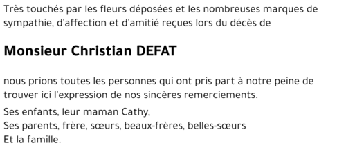 Christian DEFAT 