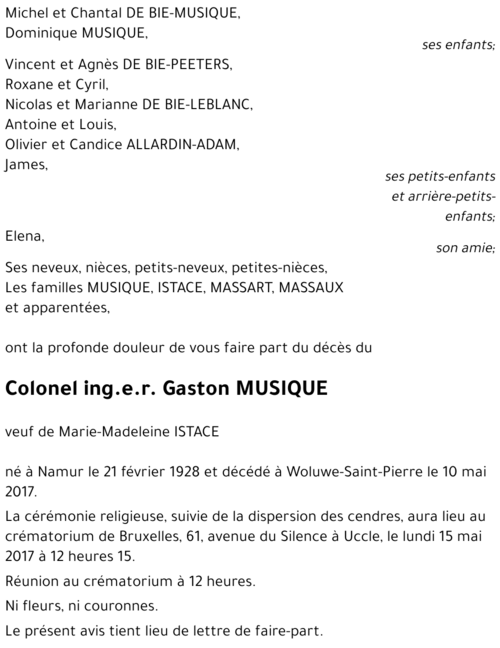 Gaston MUSIQUE