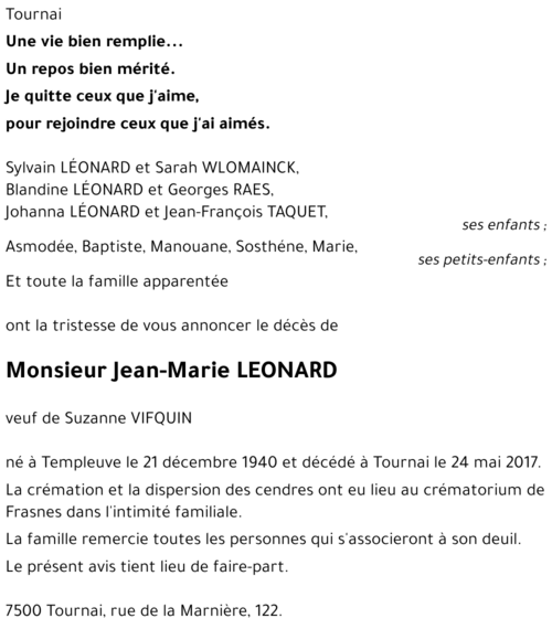 Jean-Marie LEONARD
