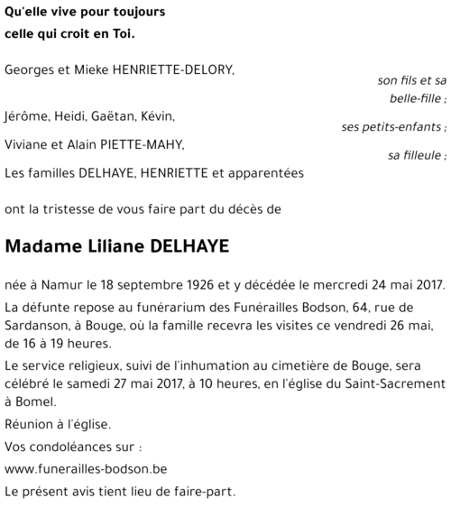 Liliane DELHAYE