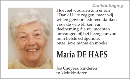 Maria De Haes