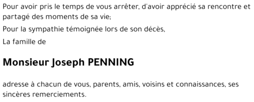 Joseph PENNING