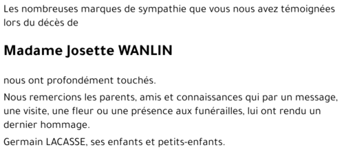 Josette WANLIN