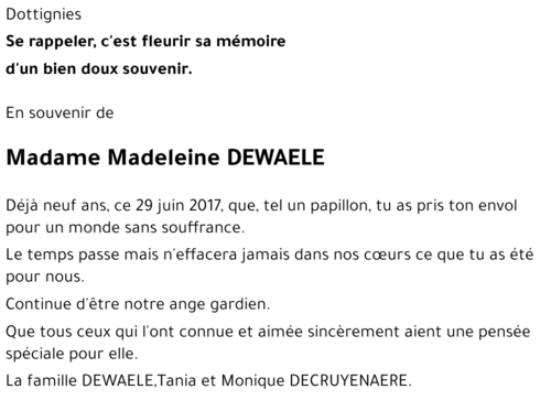 Madeleine DEWAELE
