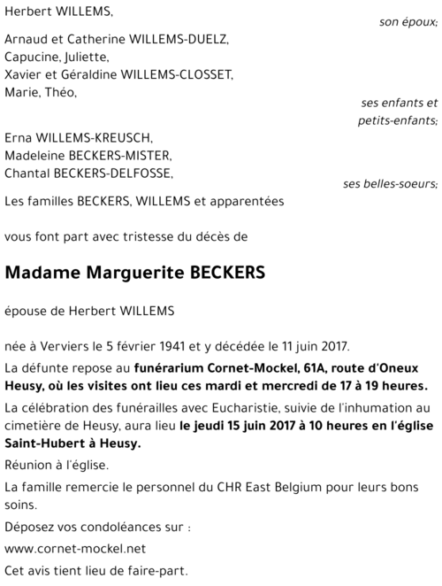 Marguerite BECKERS