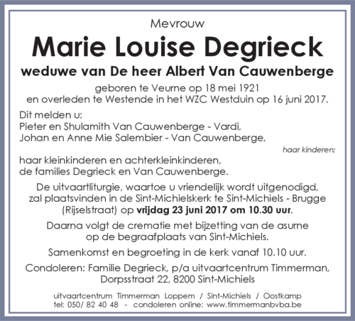 Marie Louise De Grieck