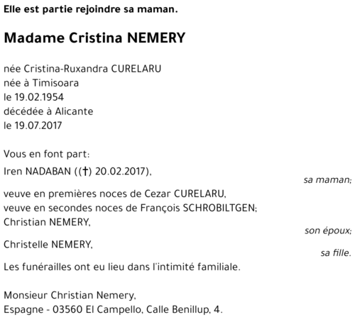Cristina NEMERY