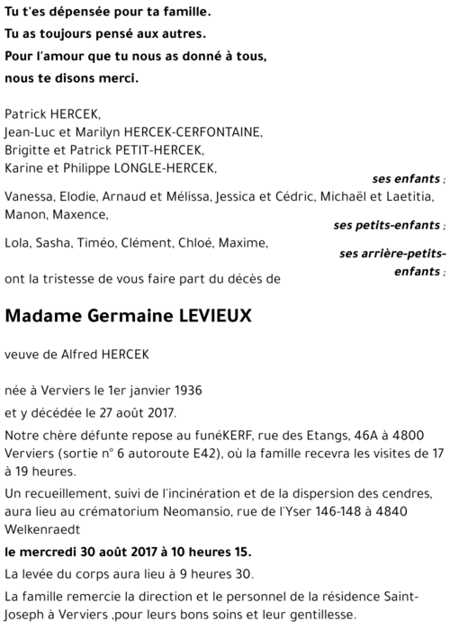 Germaine LEVIEUX