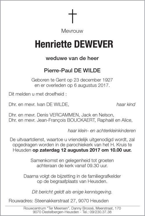 Henriette DE WEVER