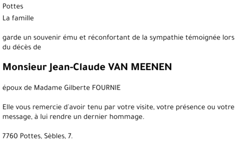 Jean-Claude VAN MEENEN