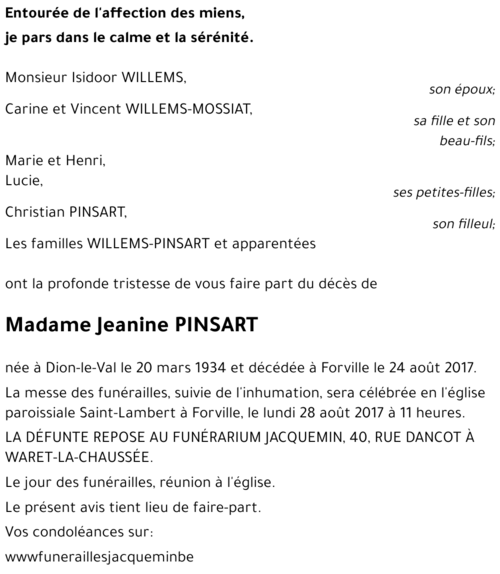 Jeanine PINSART
