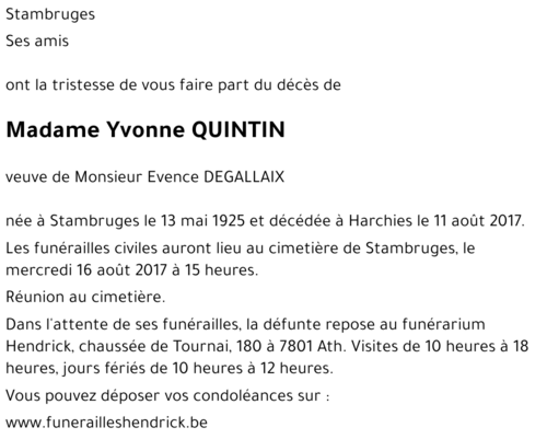 Yvonne QUINTIN