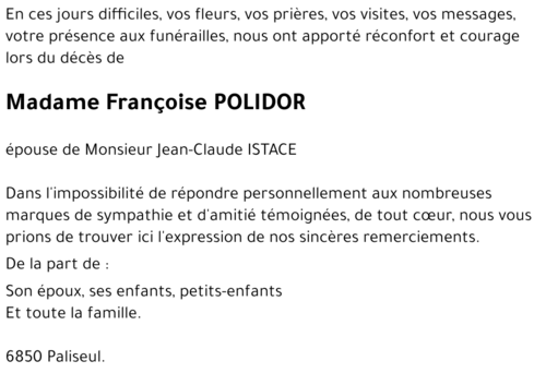 Marie-Françoise POLIDOR
