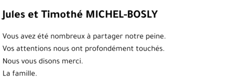 Jules et Timothé MICHEL-BOSLY