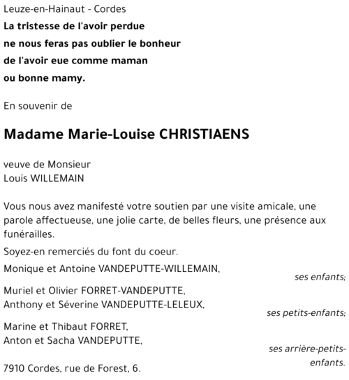 Marie-Louise CHRISTIAENS