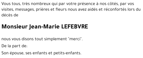 Jean-Marie LEFEBVRE