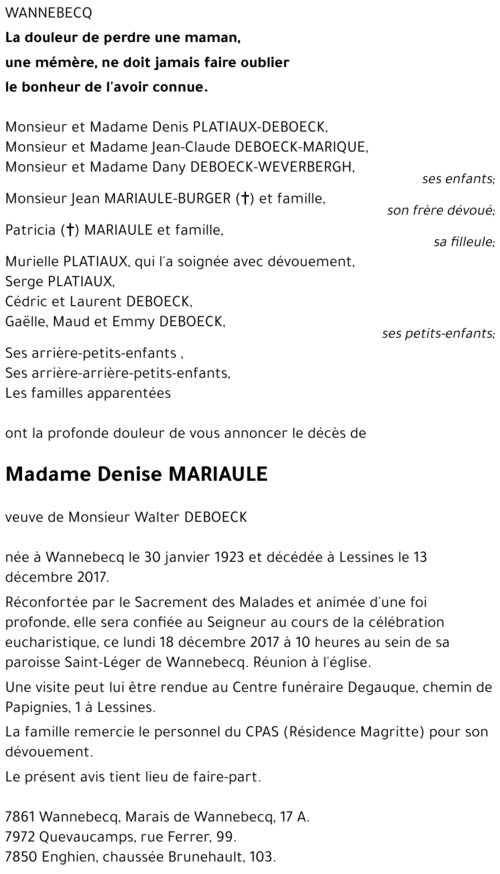 Denise MARIAULE