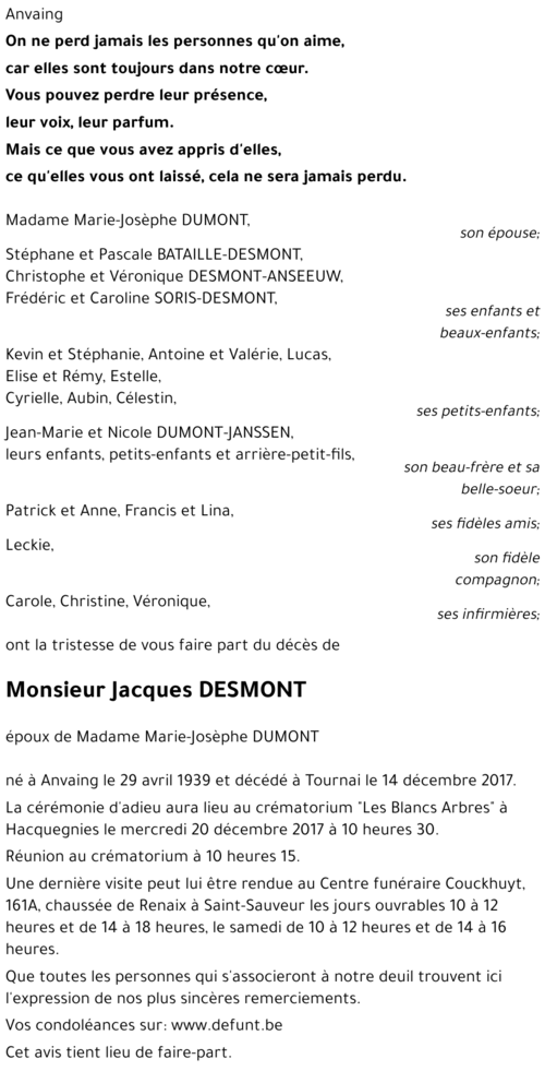 Jacques DESMONT