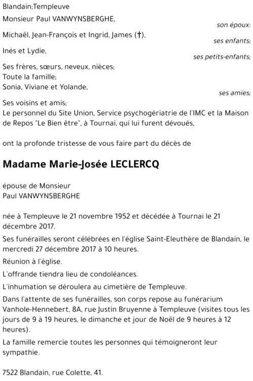 Marie-Josée LECLERCQ