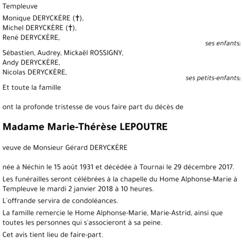 Marie-Thérèse LEPOUTRE