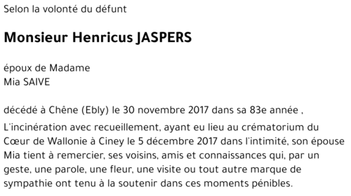 Henricus JASPERS