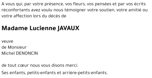 Lucienne JAVAUX