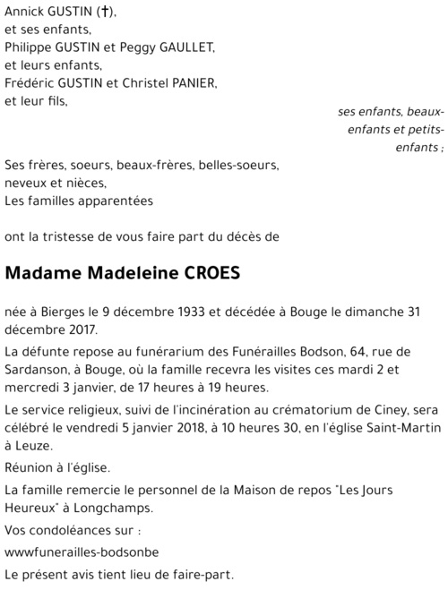 Madeleine CROES