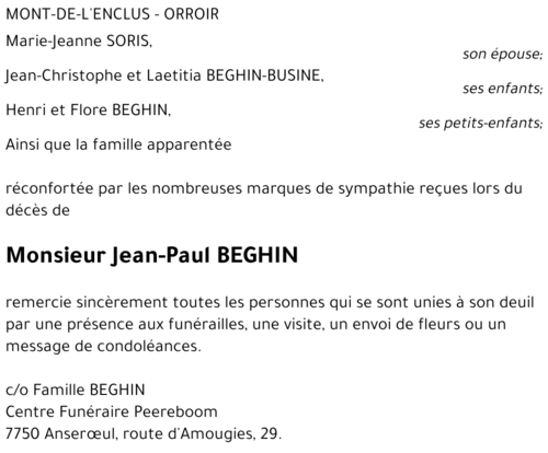Jean-Paul BEGHIN