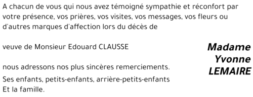 Yvonne LEMAIRE