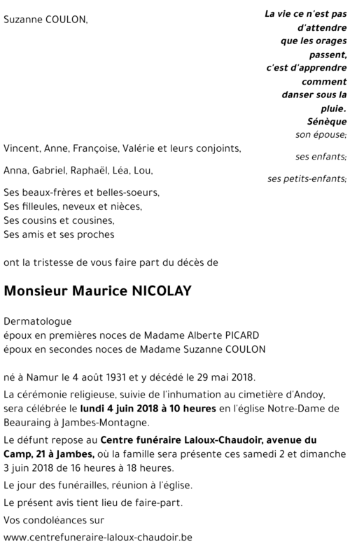 Maurice NICOLAY